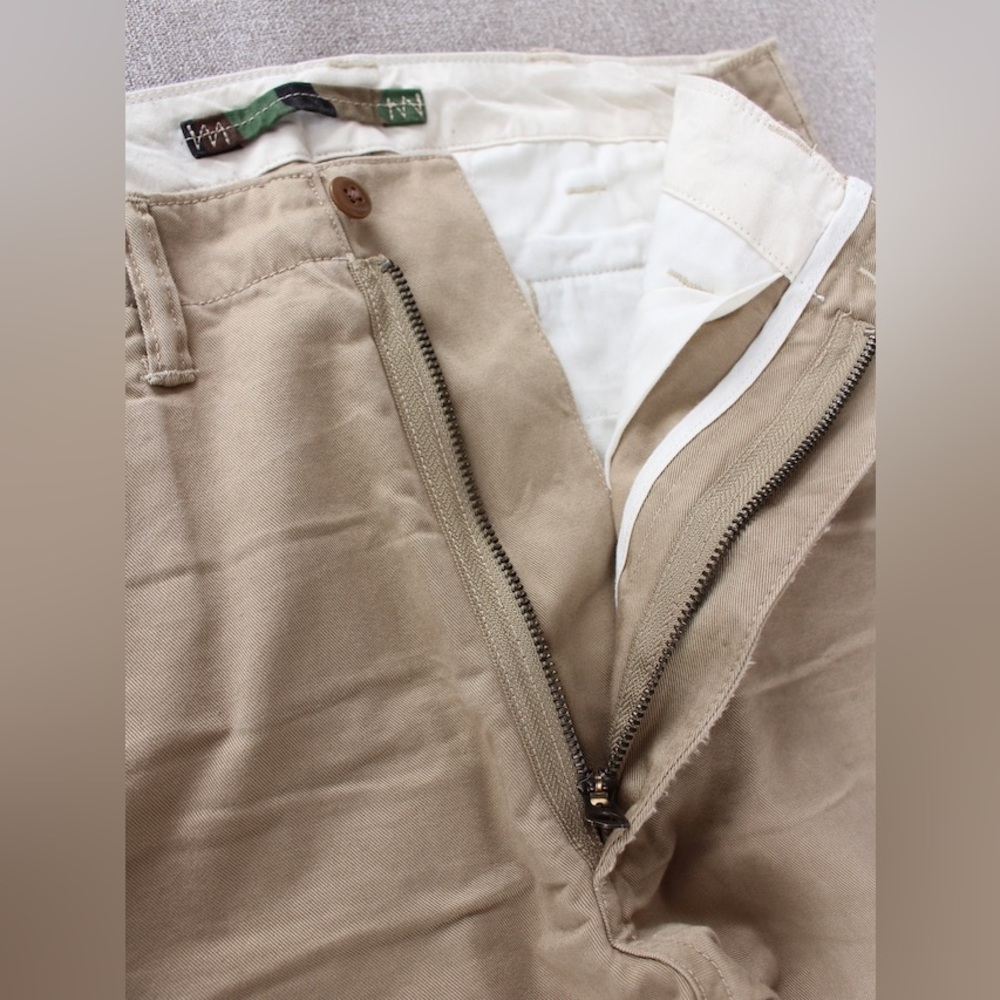 RARE POLO‎ RALPH LAUREN【DISTRESSED STRAIGHT-LEG CHINOS】 KHAKI PANTS - Picture 5 of 14